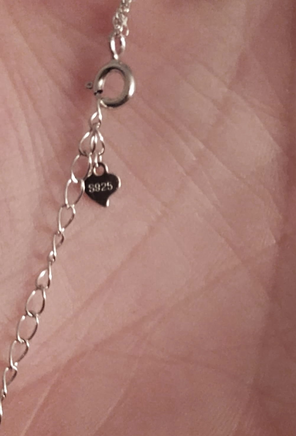 925 Solid Sterling Silver Heart Pendant Necklace