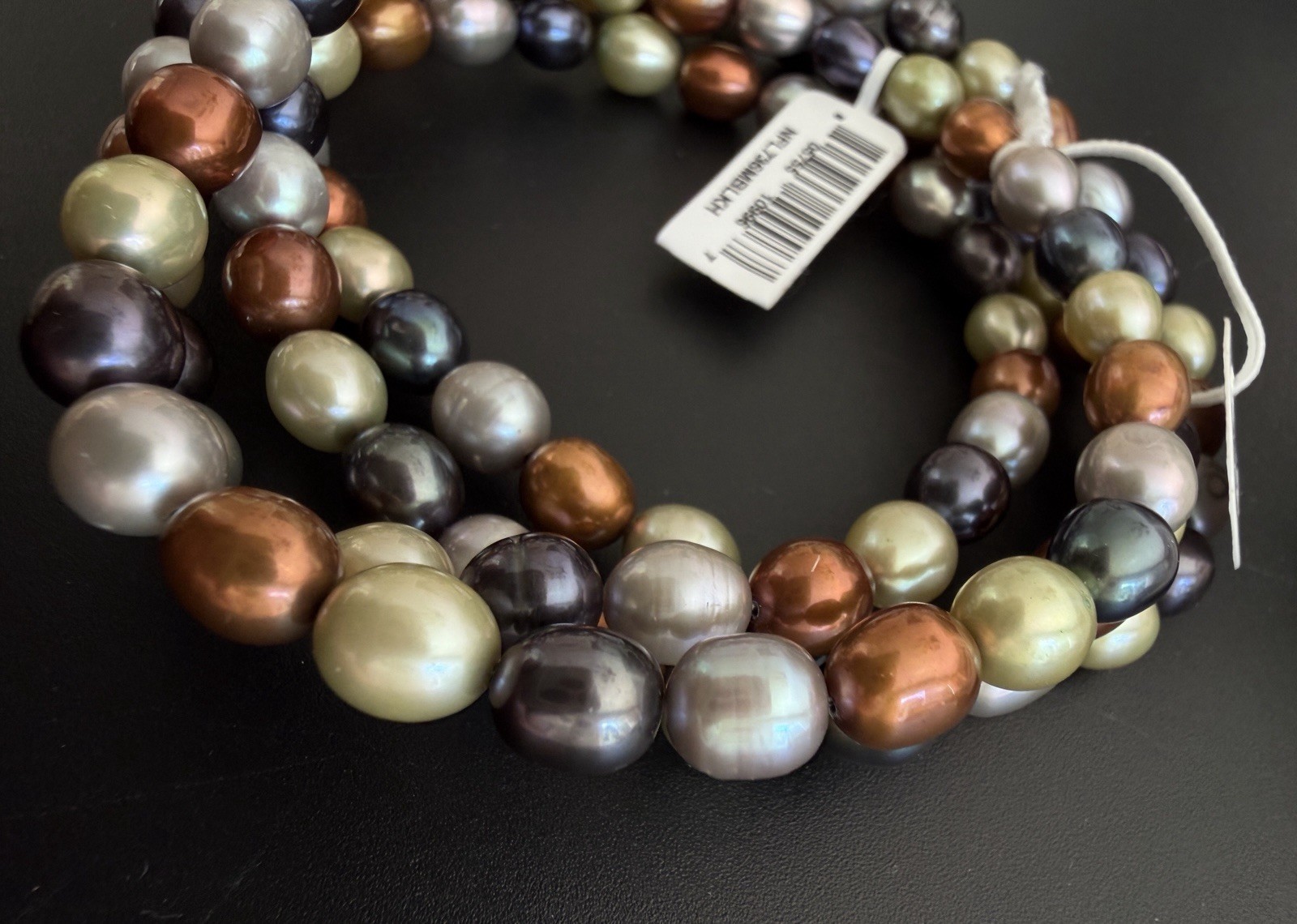 Kohls Freshwater Pearl Endless Necklace 36 In 7-8mm Multi Forest Earth Tone NWT
