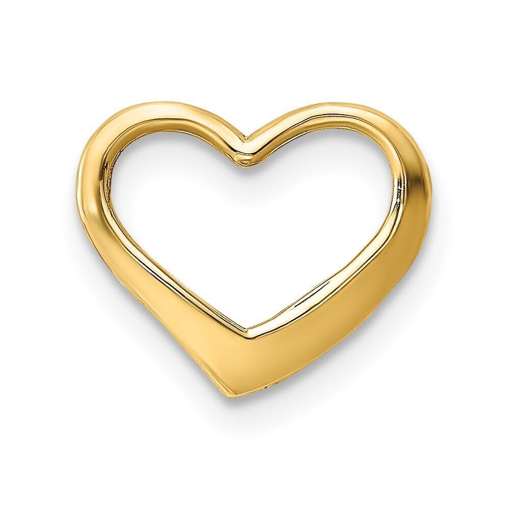 14K Gold Floating Heart Charm Pendant 0.36g L-14.2mm W- 12.25mm