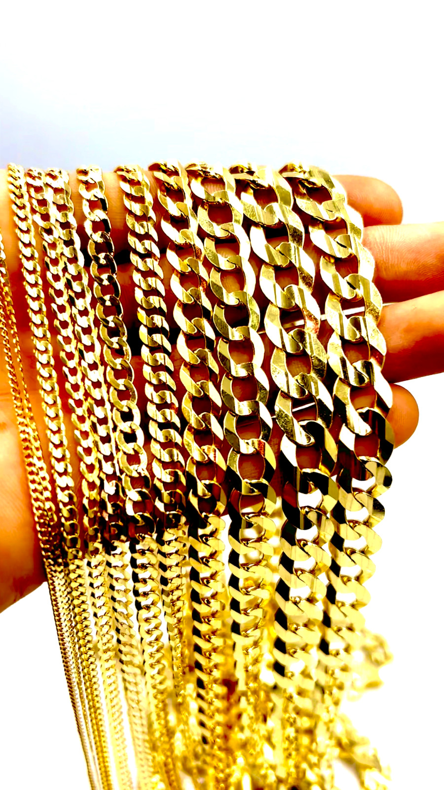 10K Yellow Gold SOLID Curb Cuban Necklace Chain Link Real Gold 2mm-9mm 16″-30″