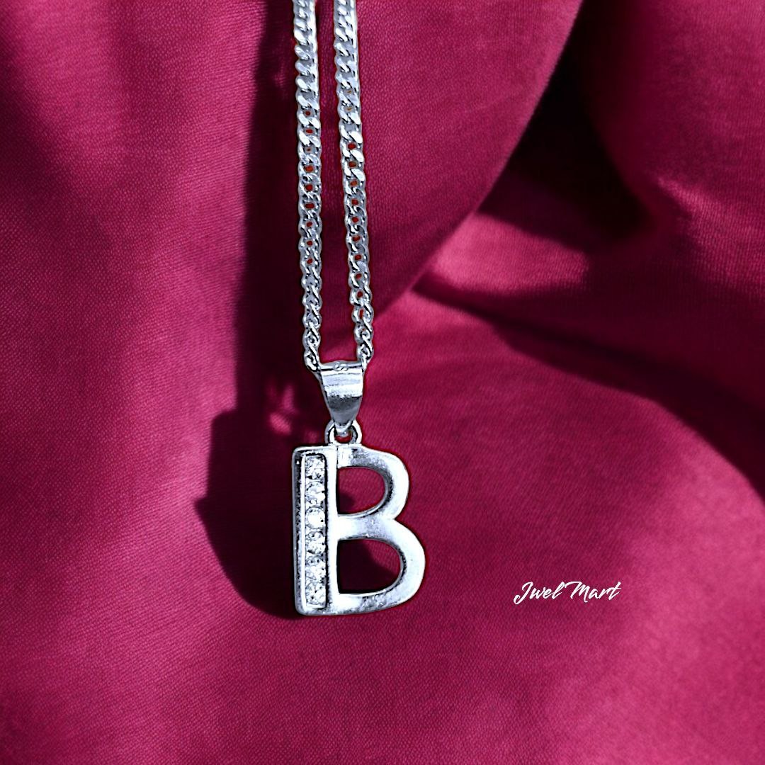 925 Silver A-Z Initial Necklace | Alphabet Pendant Chain | Gift for Him Her