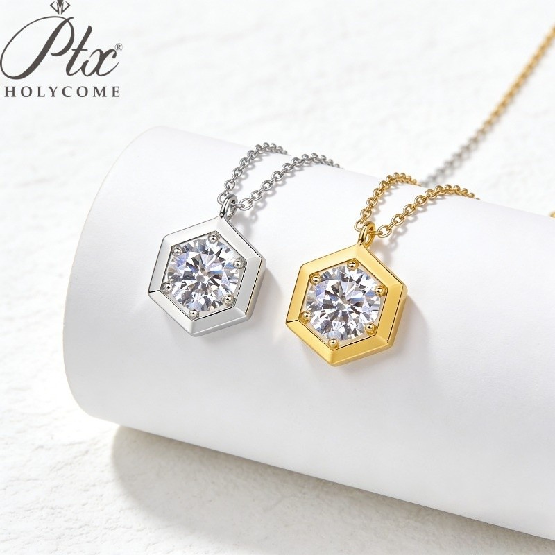 Simple Design Hexagon Shape 1ct Moissanite Pendant for Festival Jewelry Gift