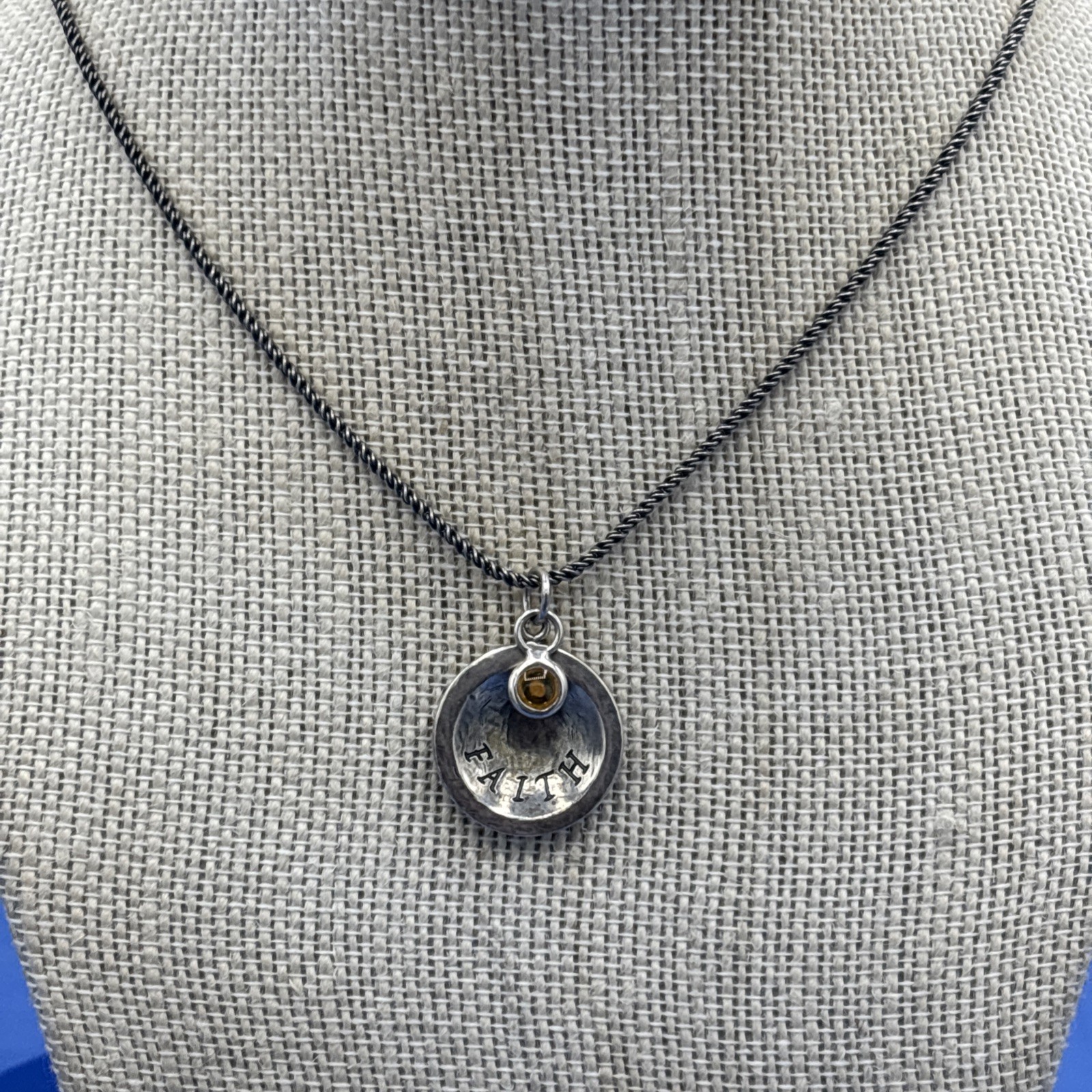 SILPADA Sterling Silver ‘Faith of a Mustard Seed’ Disc Pendant Necklace 925 18”