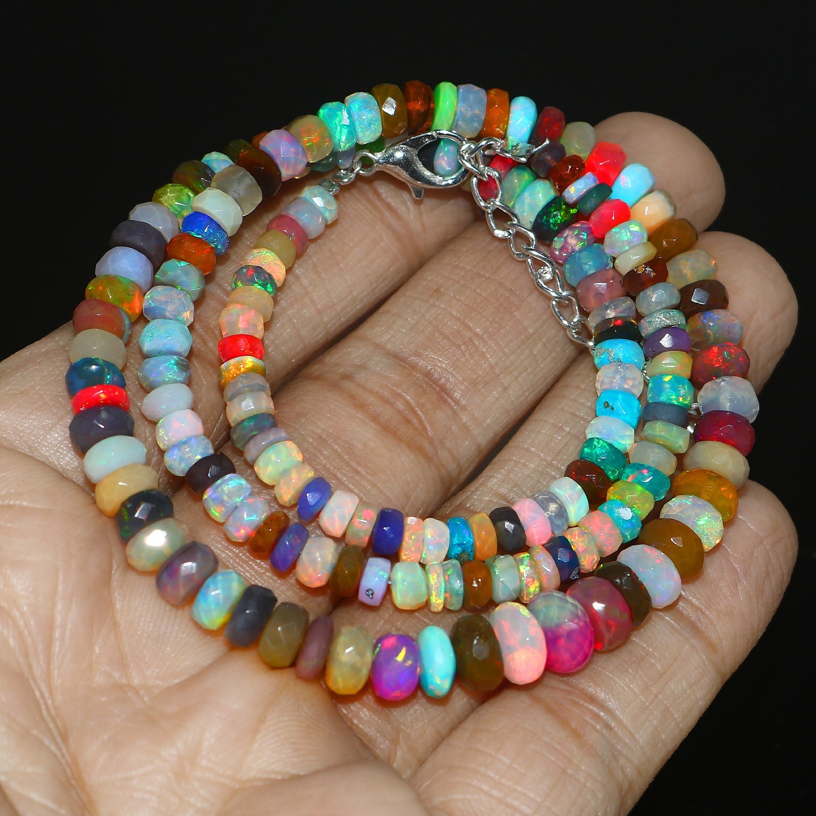 Gemstone Opal Beads Multi-Color Opal Rondelle Opal beadsGift For Sister