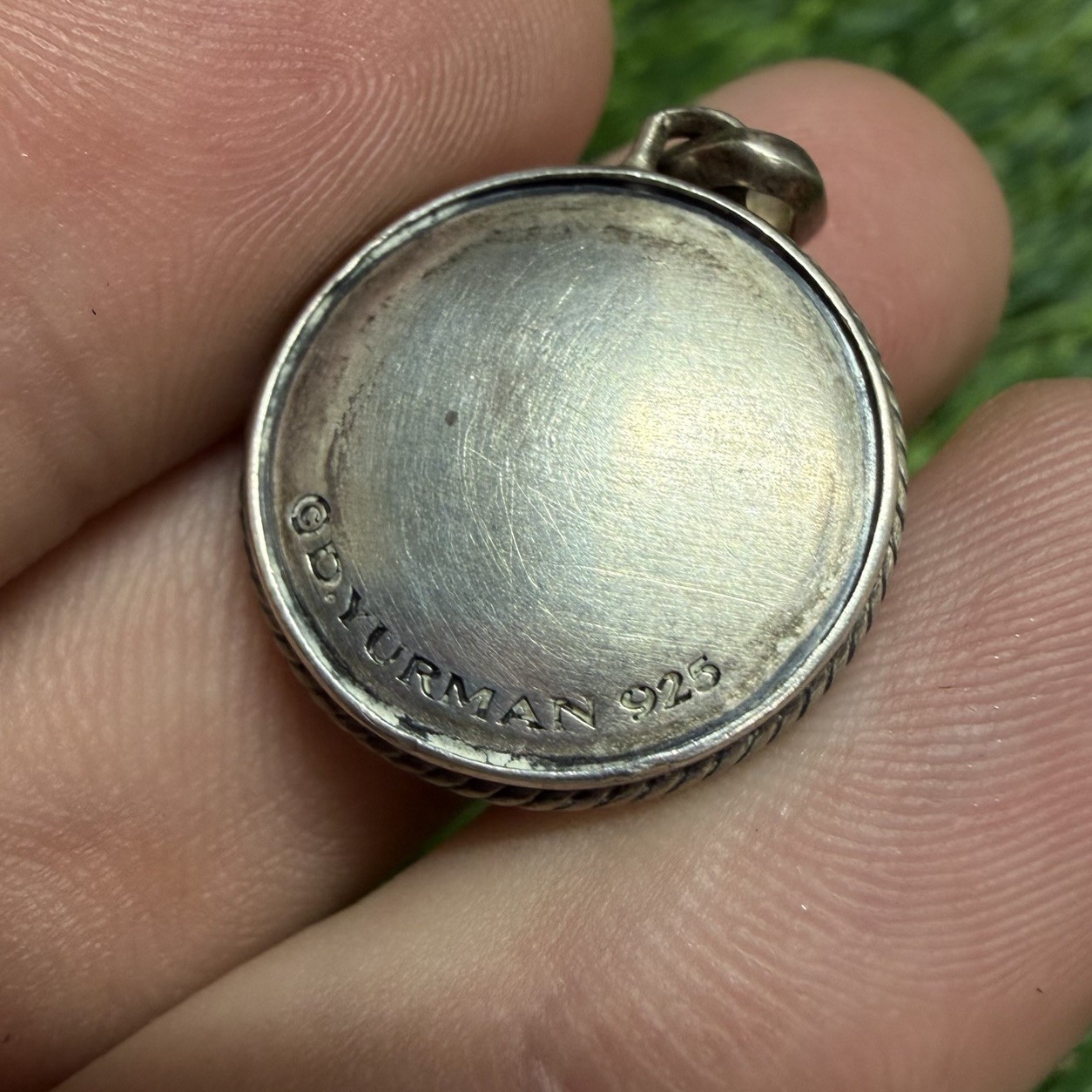 David Yurman Sterling Silver Maritime Compass Amulet Pendant 925 Black Diamond