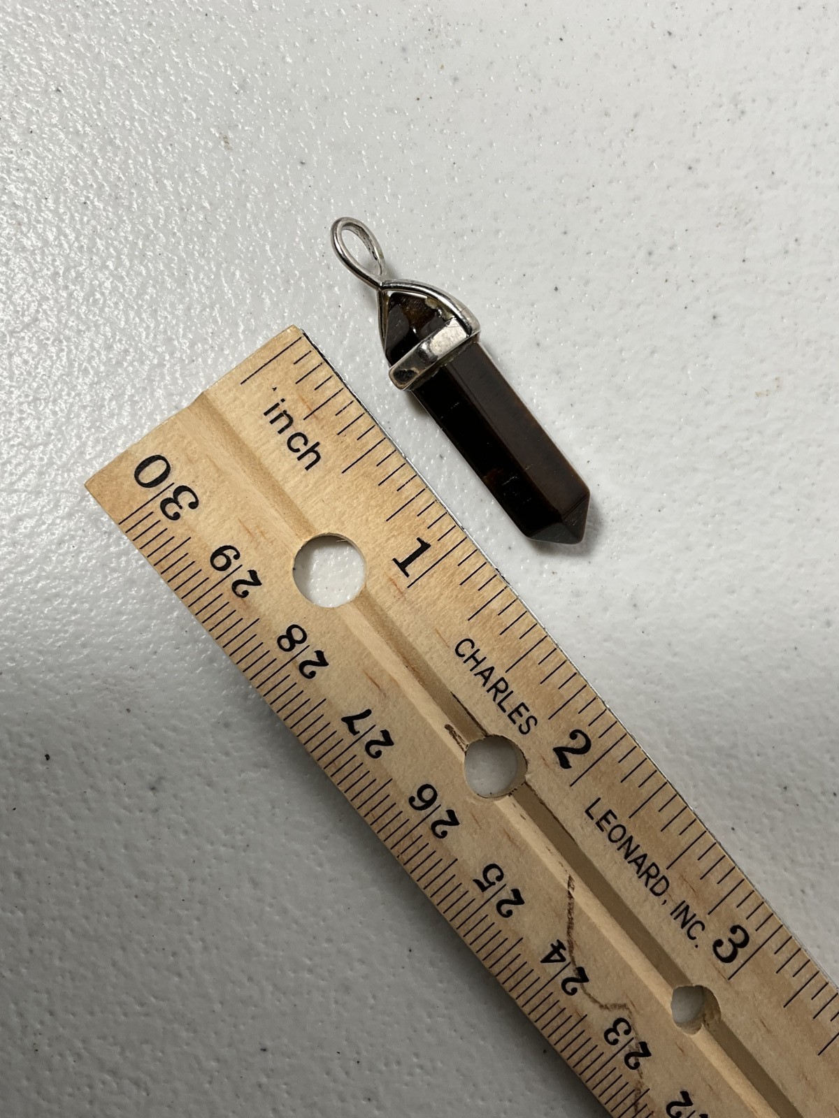 Tiger’s Eye Crystal Point Pendant Silver Tone Bail Healing Gemstone Jewelry