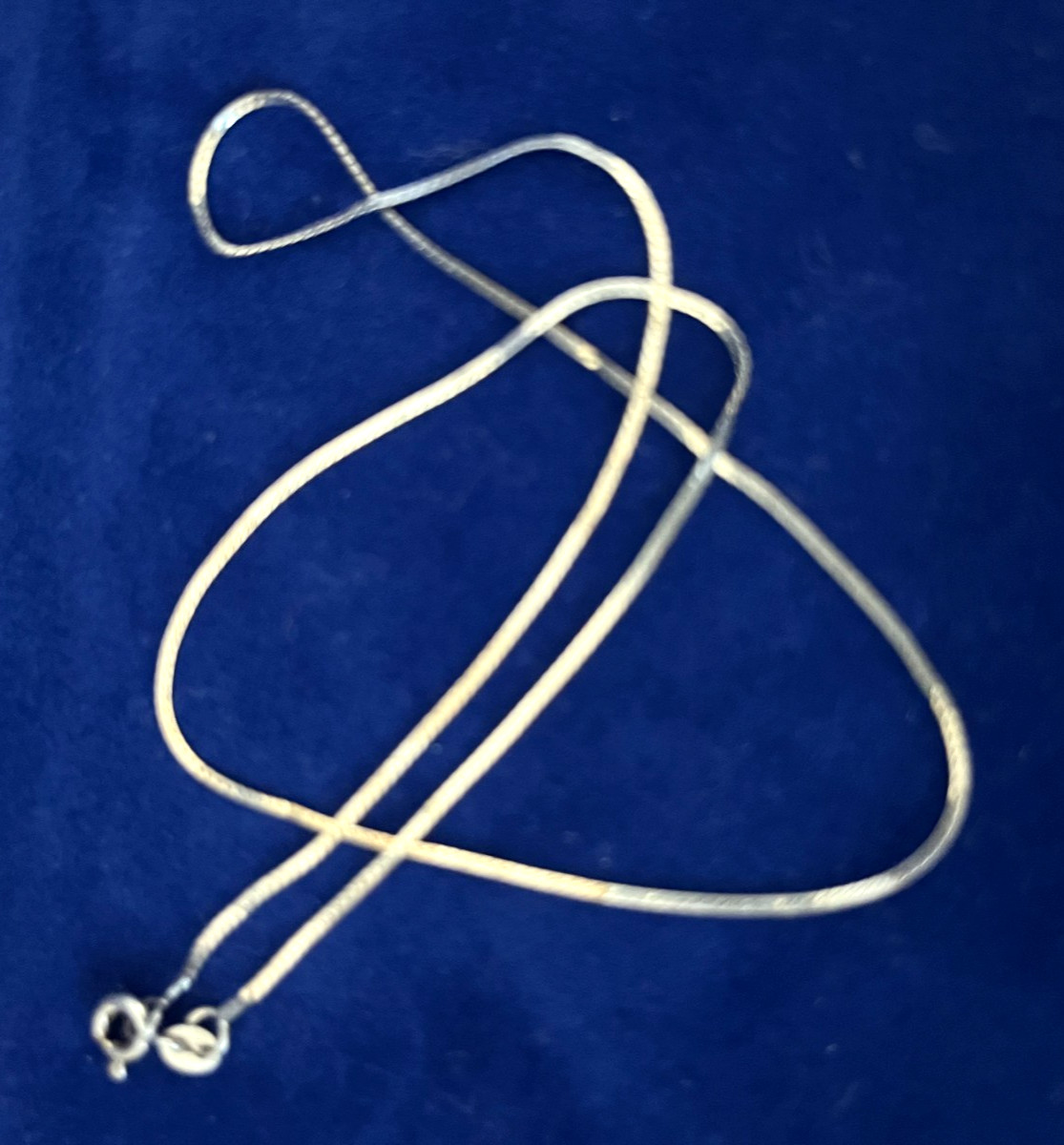 Delicate Fine Italian Sterling Silver 925 Serpentine Chain Necklace, 15.75″ 1.3g
