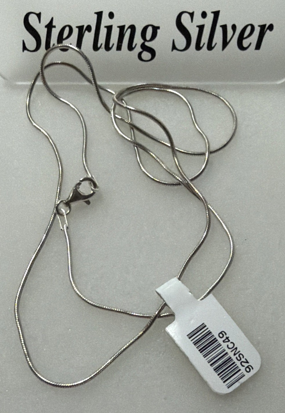 925 Sterling Silver Solid Snake Italy Chain 4.95grams 1.1mm 22” Necklace NWT