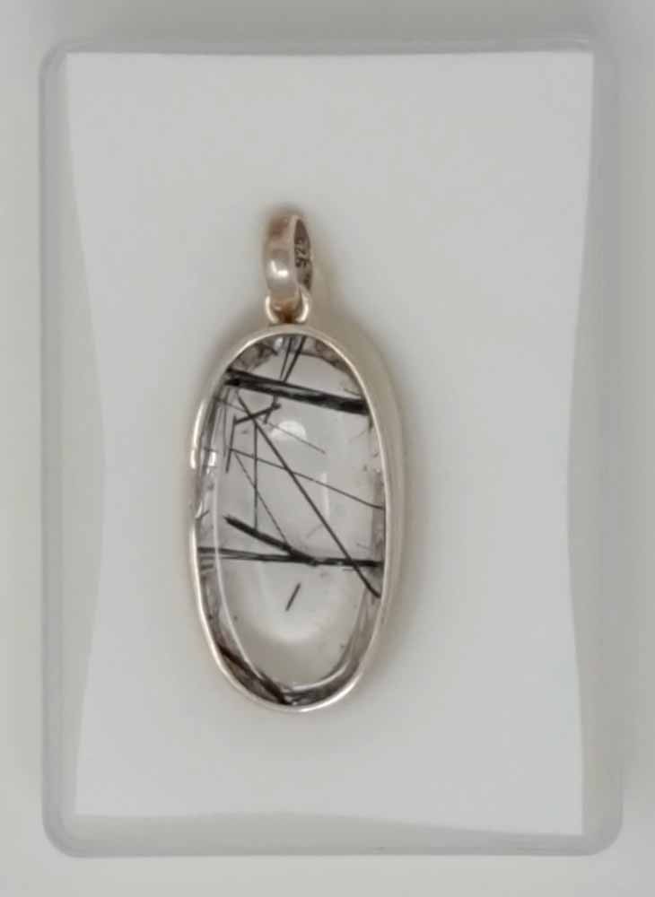 Silver Pendant Gemstone Tourmaline Quartz 16G AA Quality Loupe Clean 925 Silver