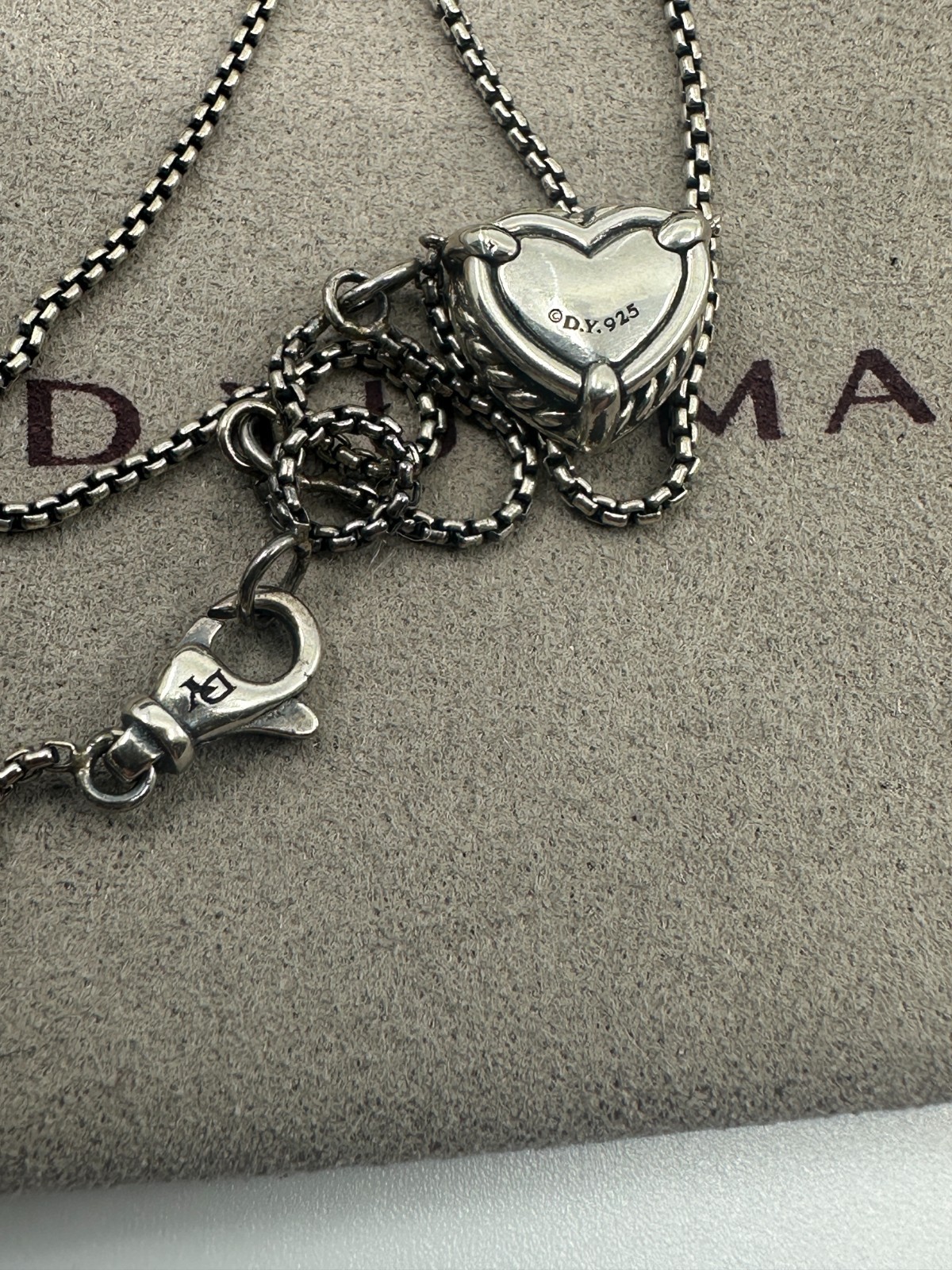 Silver David Yurman Chatelaine Heart Amethyst Necklace
