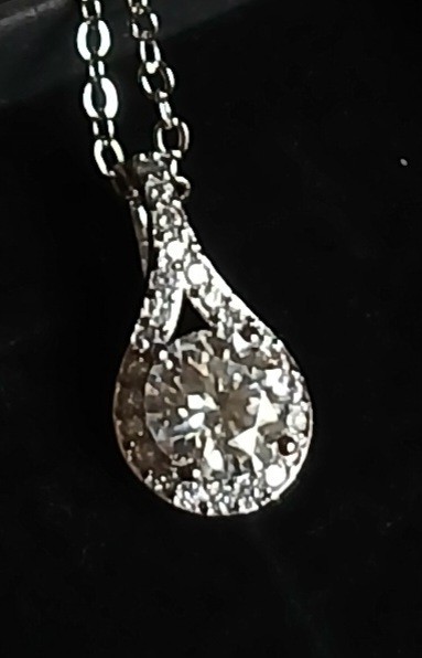 Real moissanite 18″ pendant necklace, 1.0ct.,Certified Tested, GRA Cert. Incl