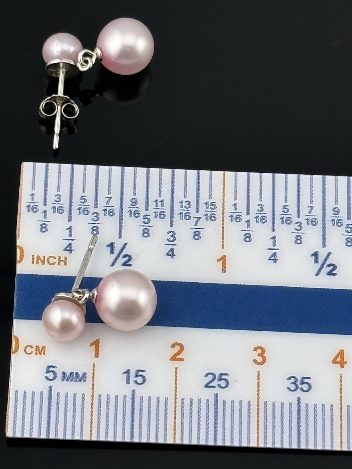 Danbury Mint Sterling Silver Pink Pearl Necklace Bracelet & Stud Dangle Earrings