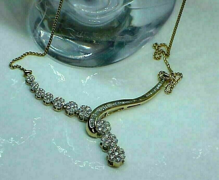 2Ct Baguette Cut Diamond Women’s Floral Pendant 14k Yellow Gold Over Free Chain