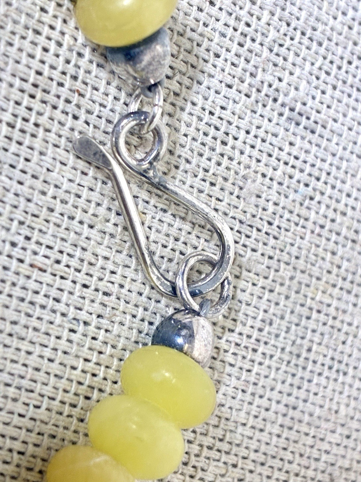 Jay King DTR 925 Graduated Yellow Green Serpentine Stone Bead Necklace 172g