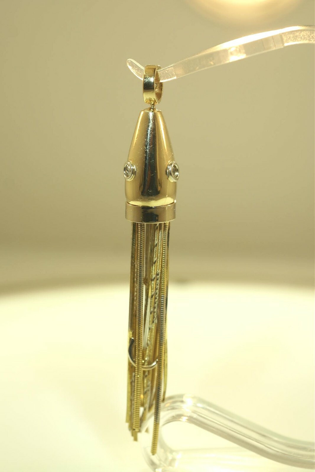 HAWAIIAN HEAVY 2T 14K YELLOW GOLD 0.20CTS DIAMOND AHI TUNA TROLLING LURE PENDANT