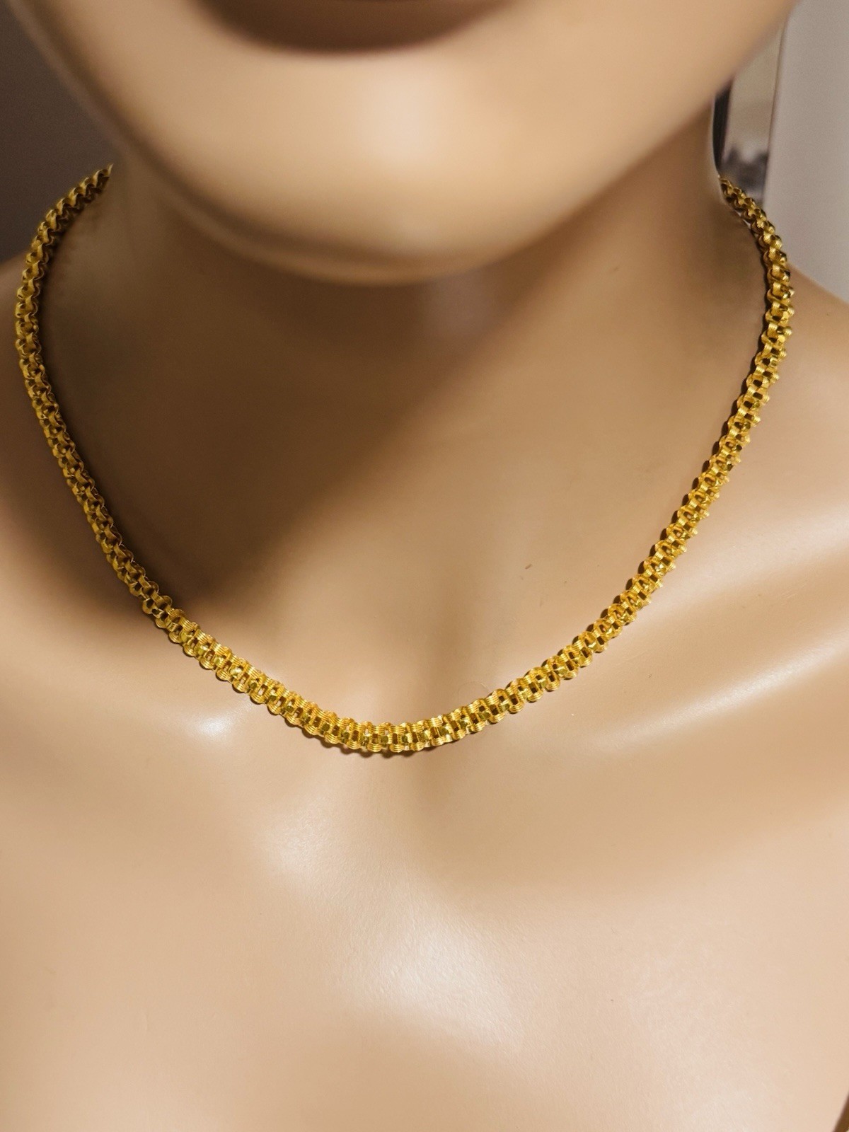 22K 916 22C Fine Real Dubai Gold 17.5”/18 inches Necklace 19g 6mm