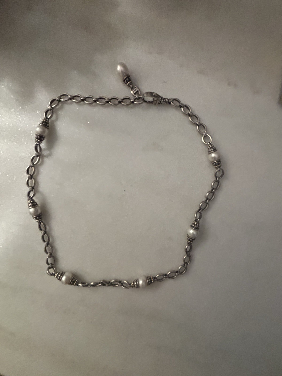 Lagos Caviar Luna Freshwater Pearl 18” Necklace 18k & Stirling Silver