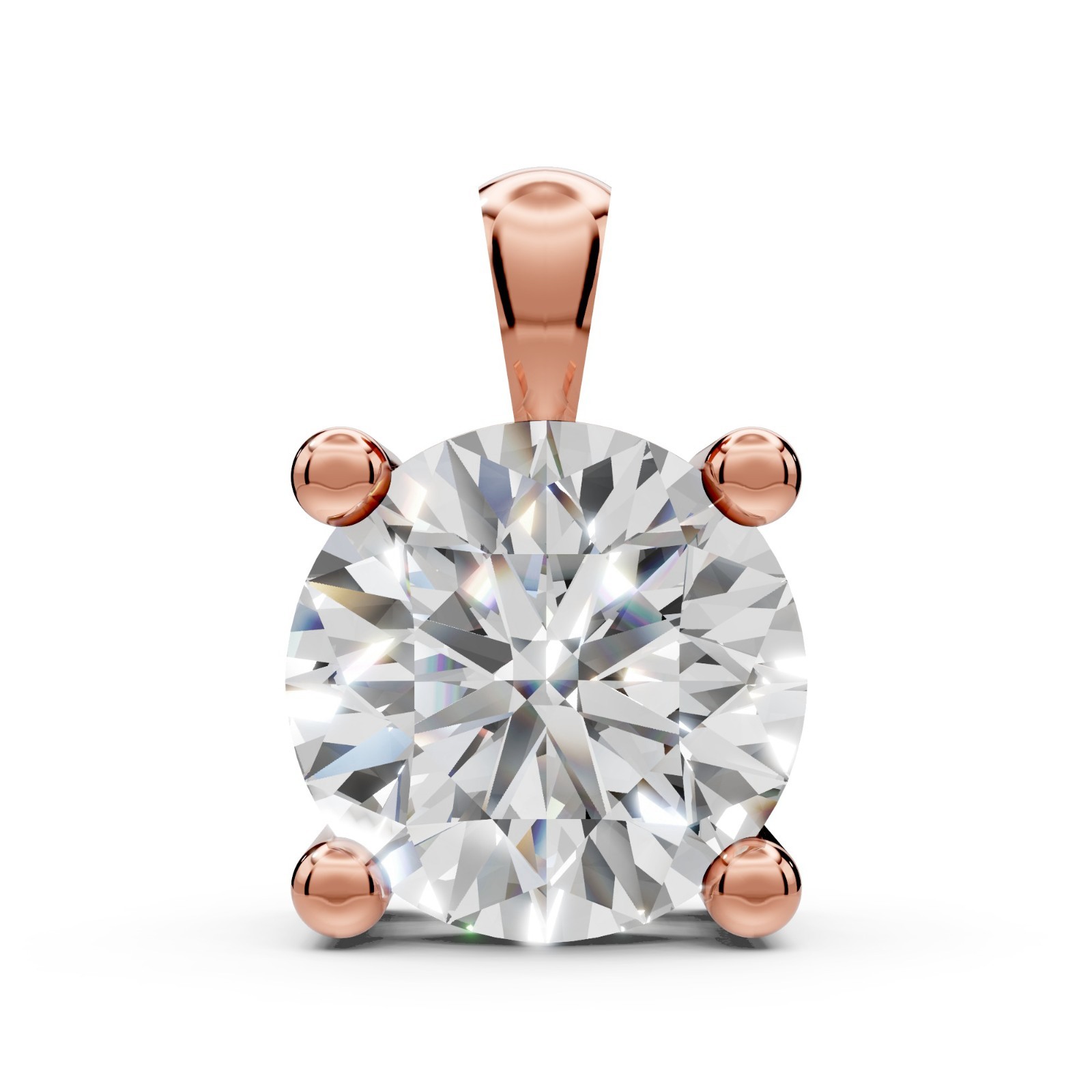 1 Ct Round Lab Grown Diamond Real Solid 14K Gold Pendant