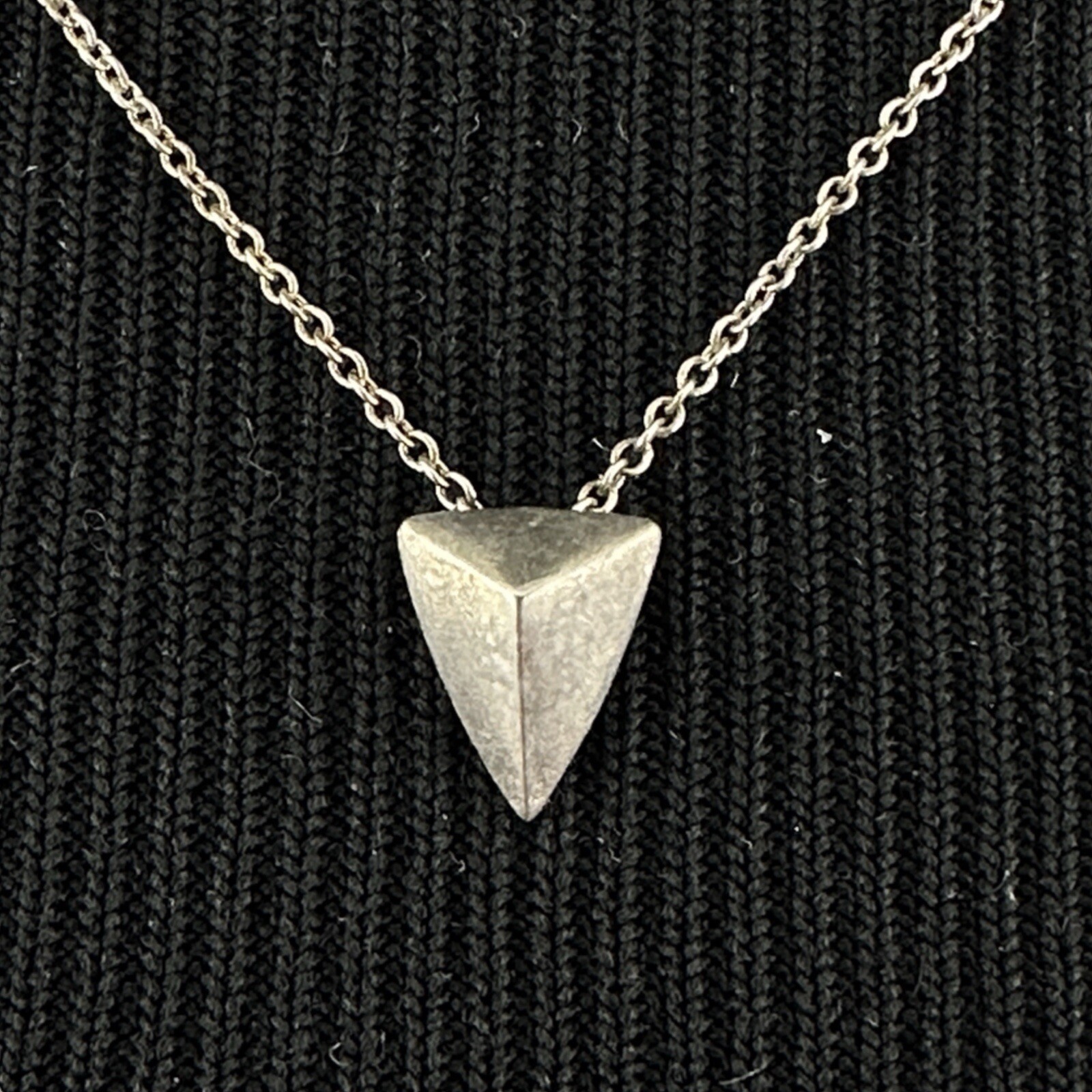 INVERTED PYRAMID pendant necklace – sterling silver 16.75″ geometric layering