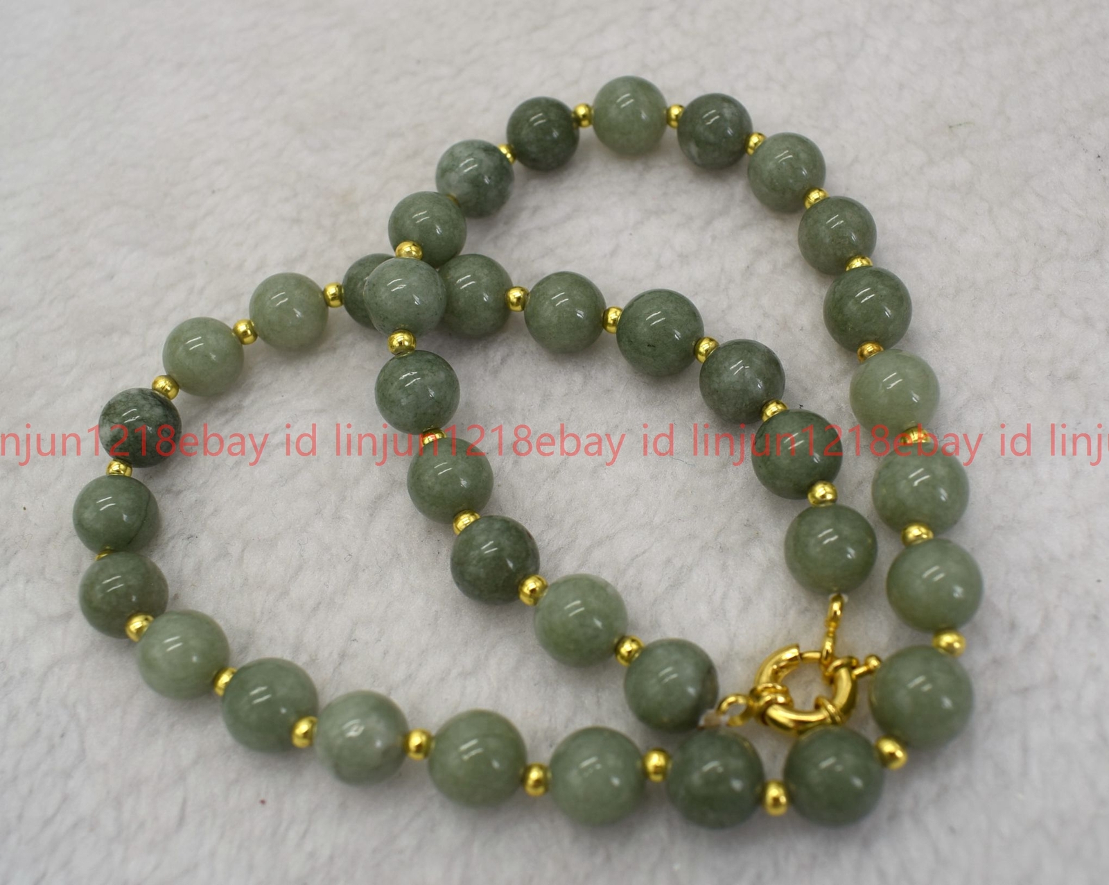 Natural Beautiful 8/10/12mm A Green Jade Round Gemstone Beaded Necklace 16-32in