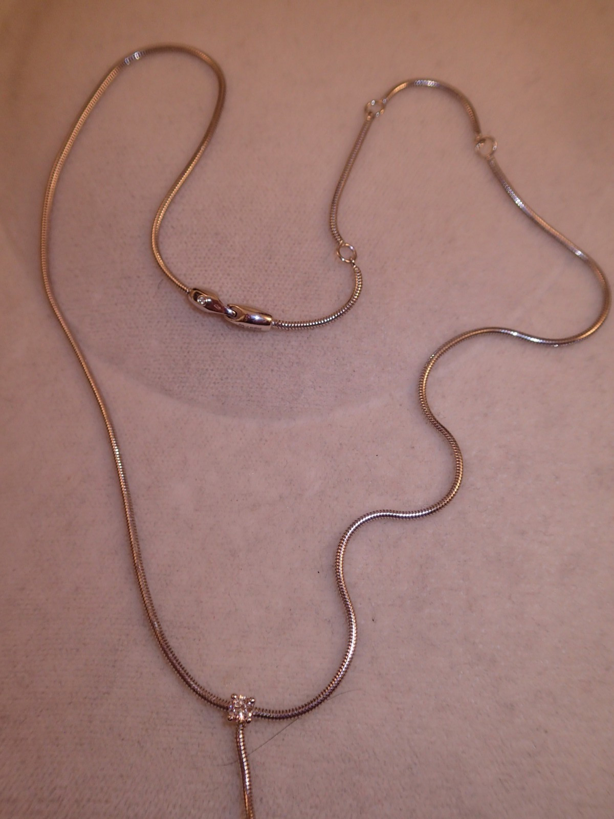 Mattia Cielo 18k dual tone 0.25ct diamond disc pendant lariat necklace 17.9g