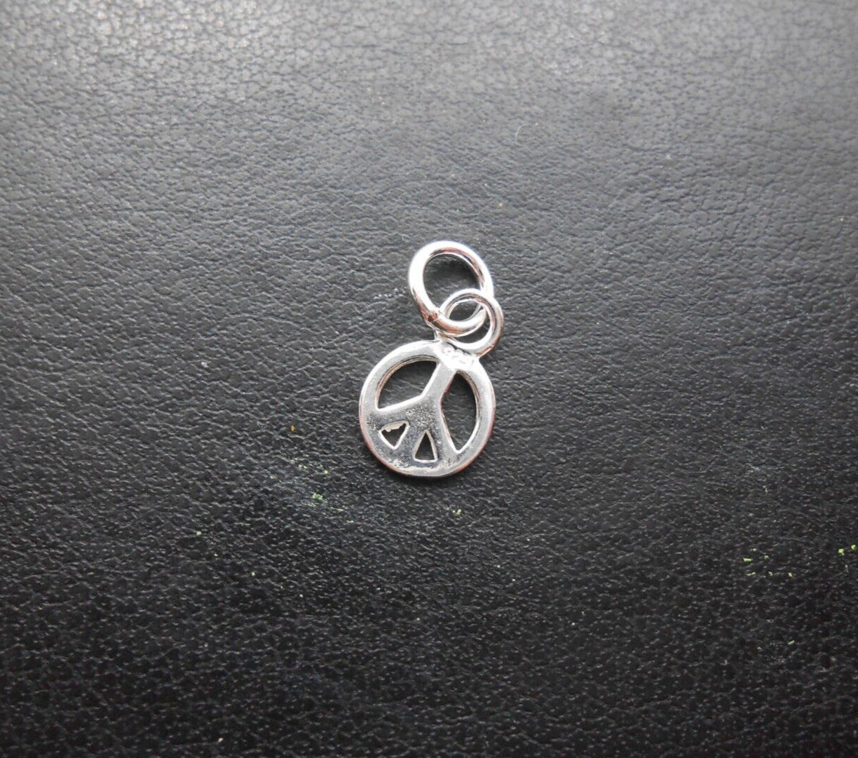 Mini Peace Sign Charm-Sterling Silver — Tiny Charm Stamped 925