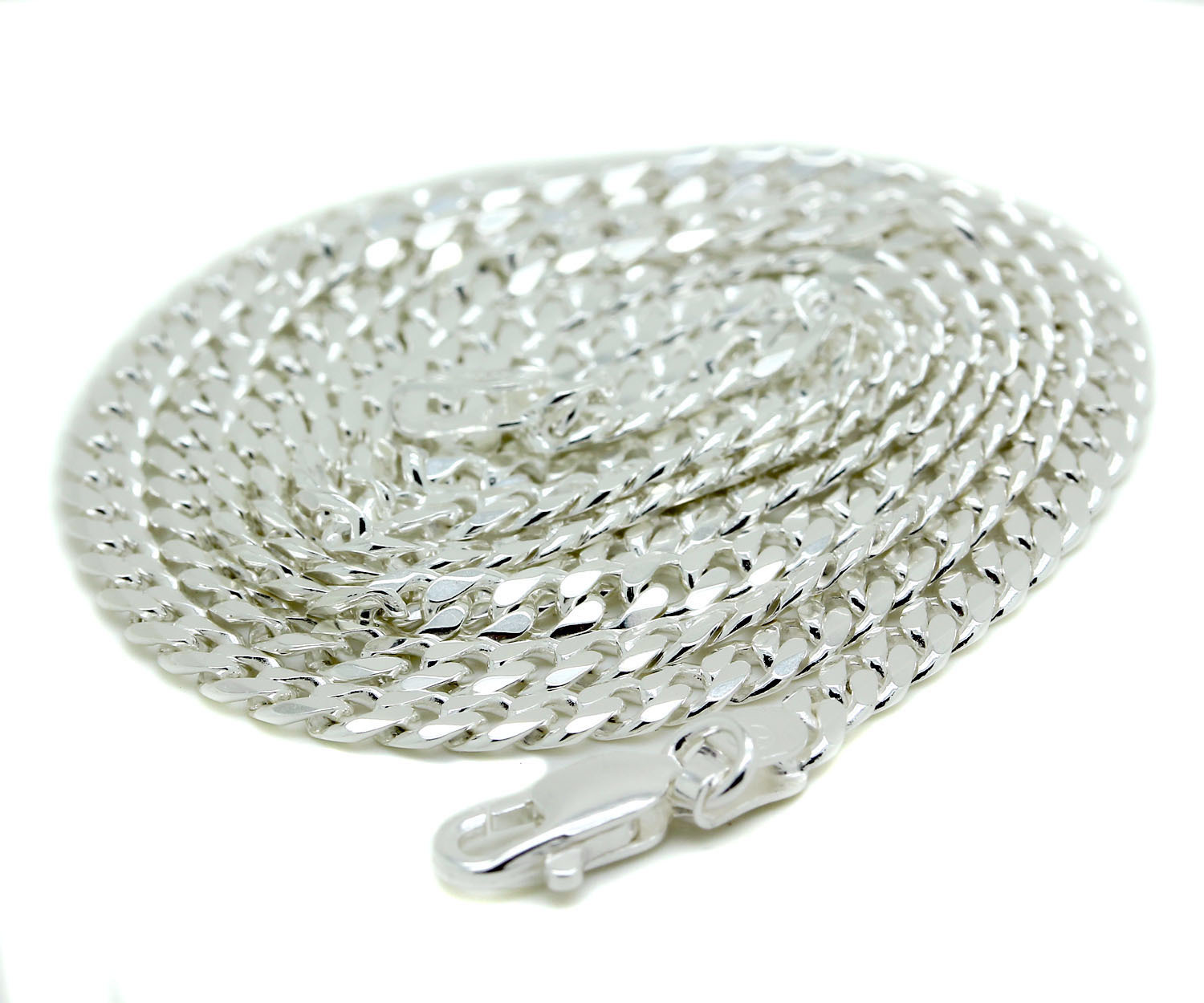 Solid .925 Sterling Silver Cuban Curb Heavy Chain Italy Light Necklace 16-30In