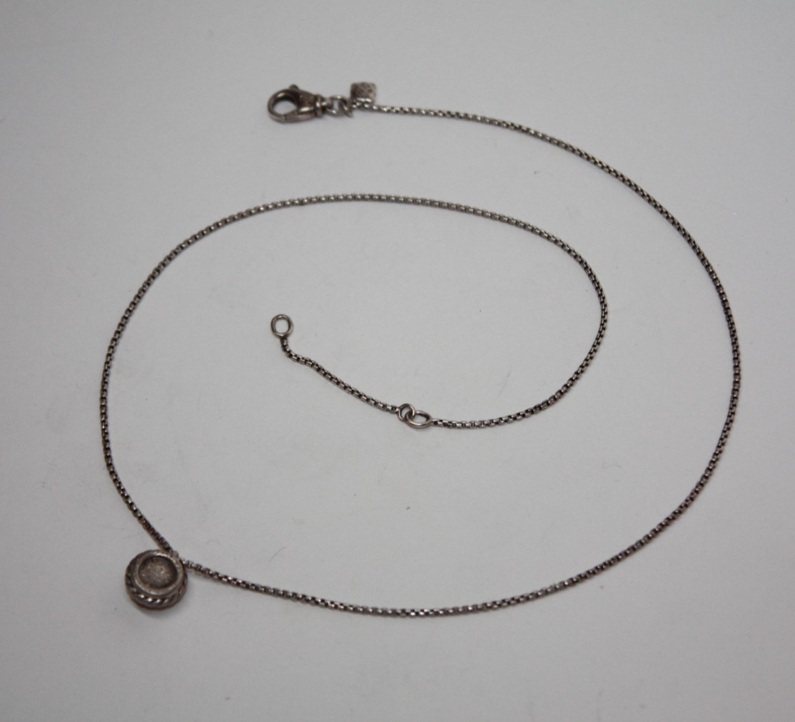 David Yurman Sterling Silver Chatelaine Gold Dome Pendant Necklace 17″ [075GRA]