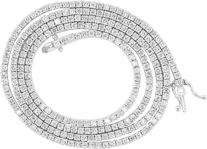 4.50CT Natural Diamond Tennis Necklace for Women 14K White Gold 18″