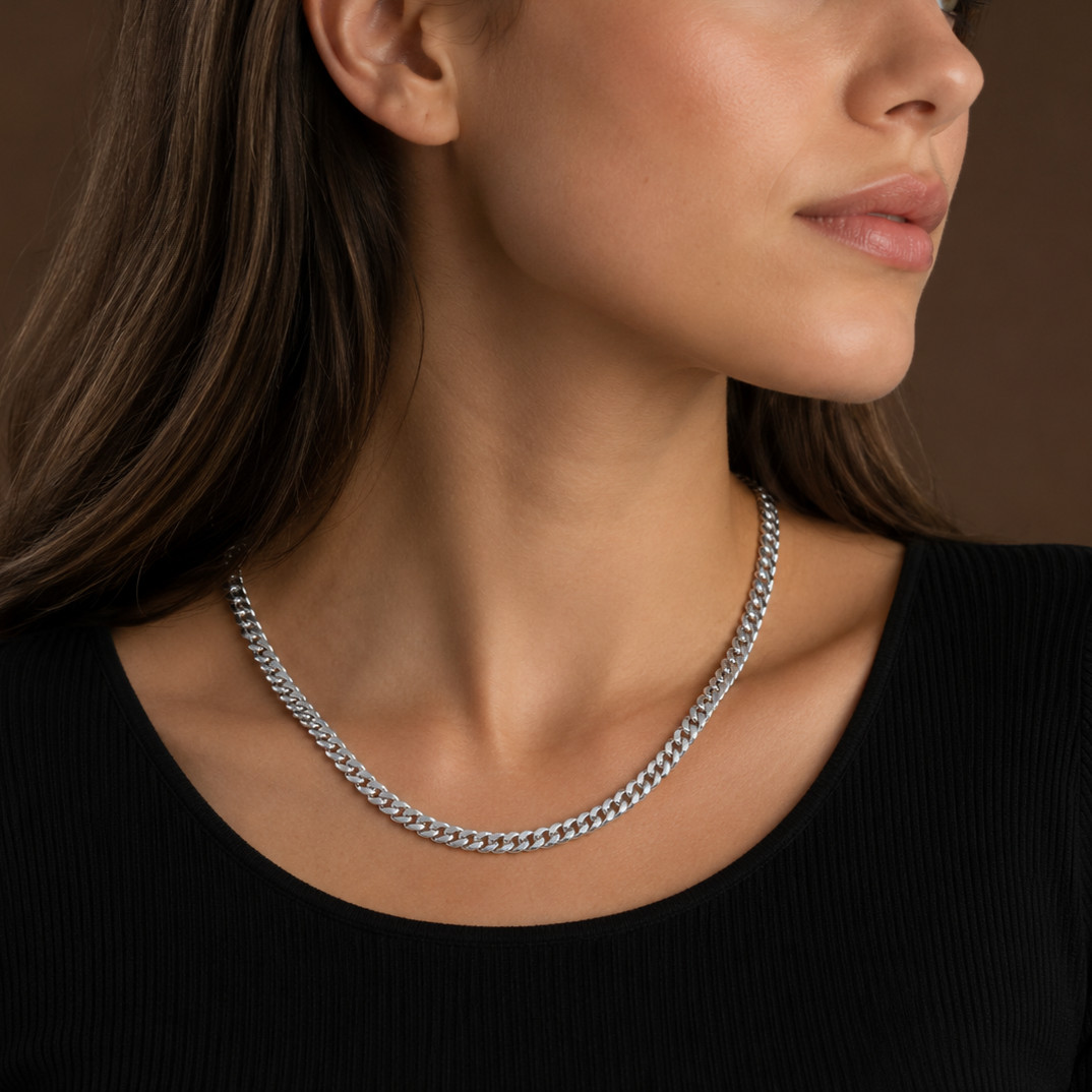 925 Sterling Silver Miami Cuban Link Chain Necklace – 5mm