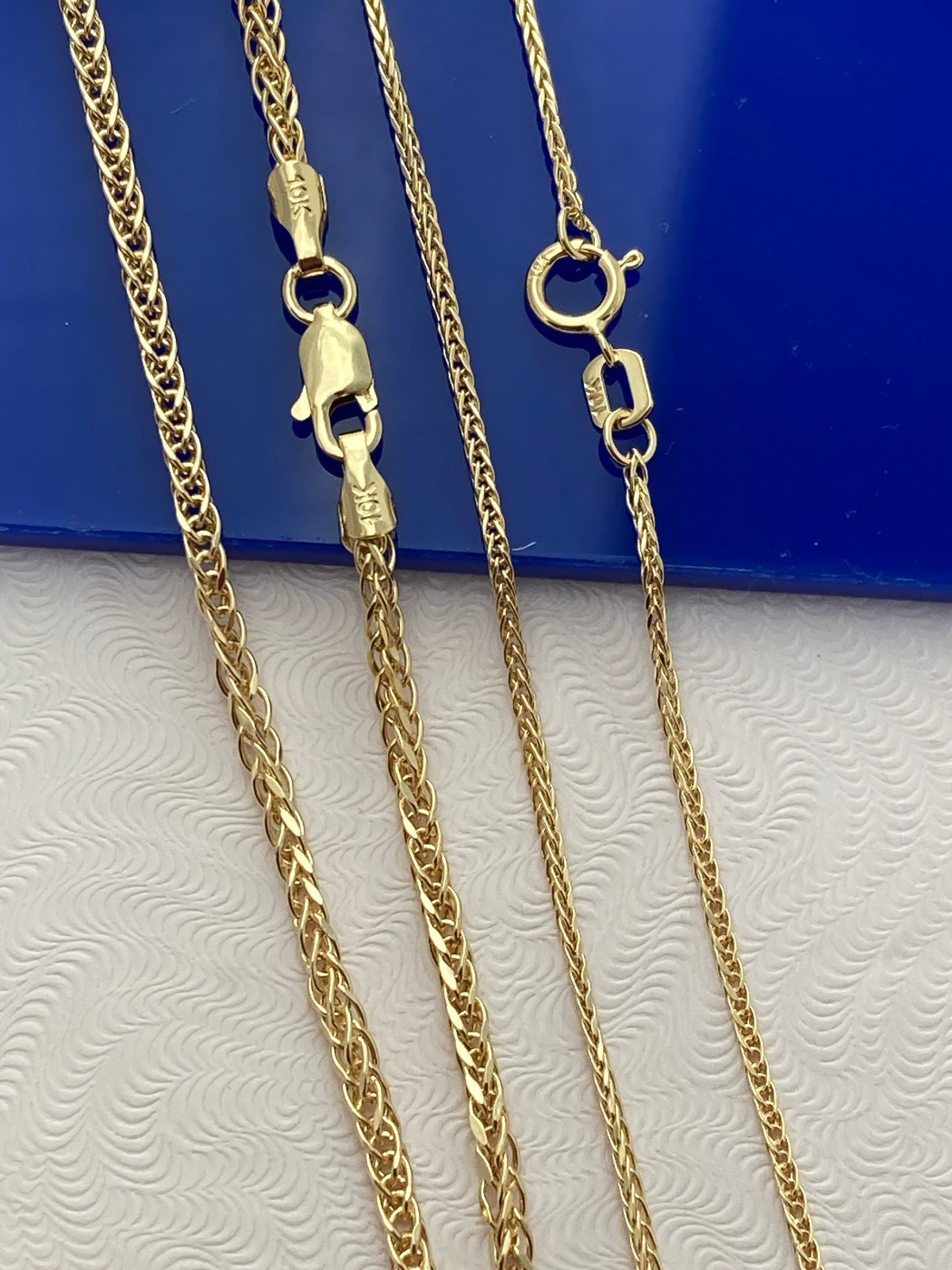 Solid 10k yellow gold Flat Link Necklace chain 10kt Italian gold chain necklace