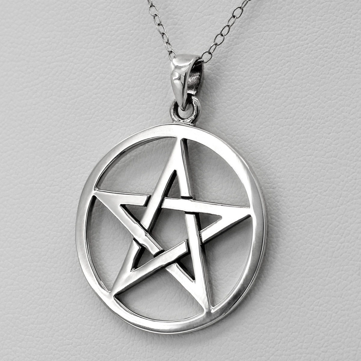 Solid 925 Sterling Silver Pentacle Necklace Pentagram Wicca Jewelry (16-30″)