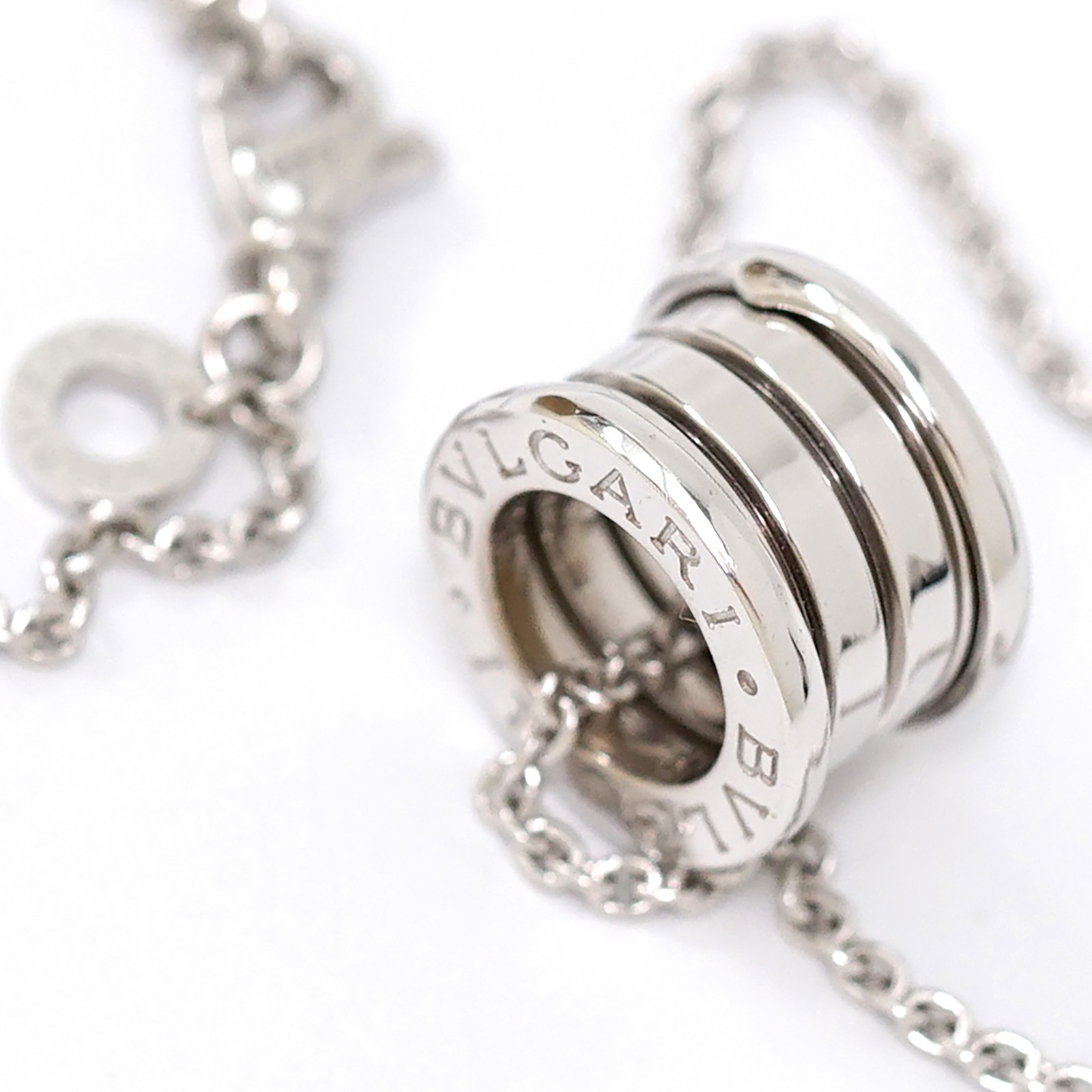 BVLGARI B zero1 Necklace 16″ 18k White Gold Auth #12059
