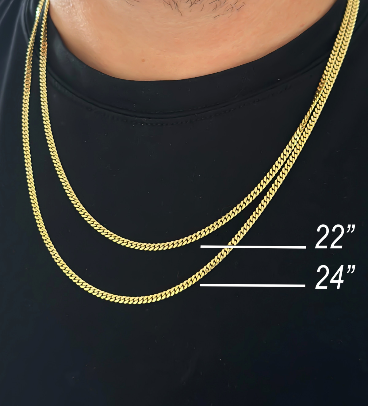 14k or 10k SOLID Gold Cuban Link 3mm Chain Necklace 16 18 22 24 26″ w/ Box Lock