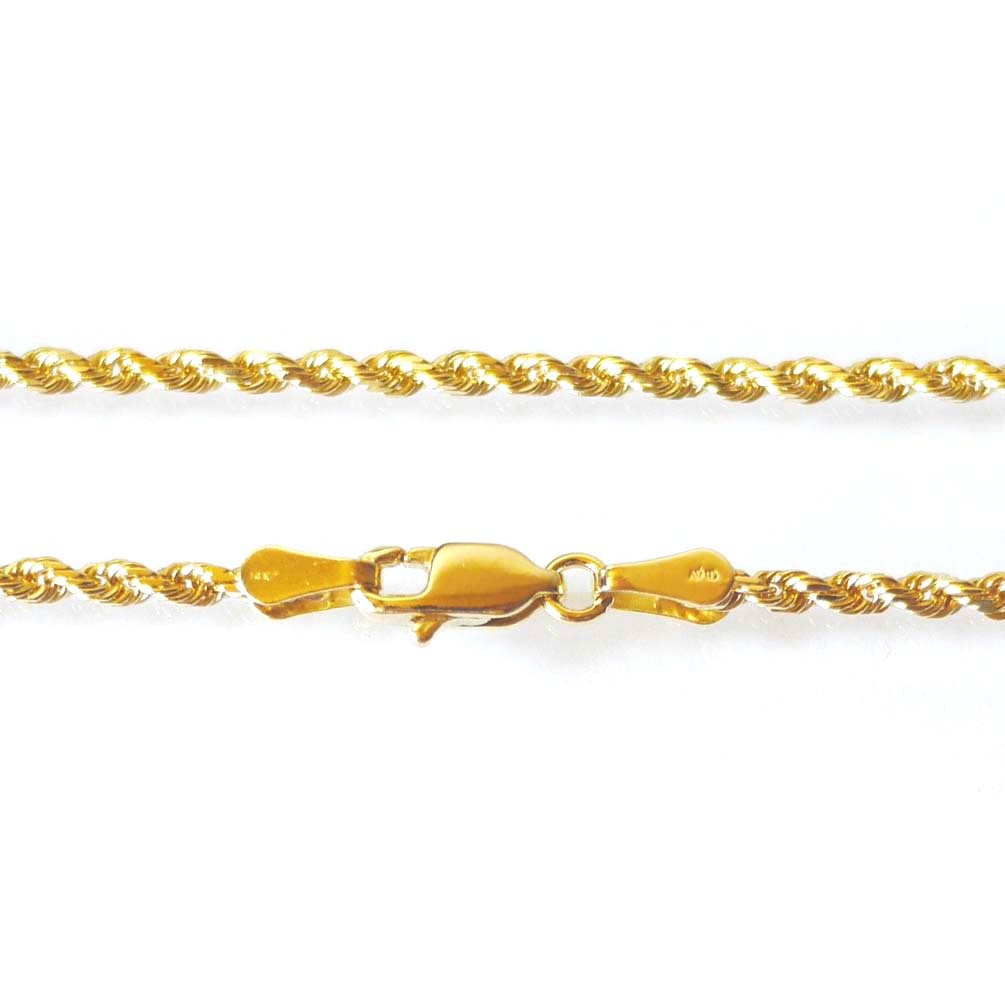 14K Solid Yellow Gold Rope Chain 2.5 Grams W: 1.0 mm L: 16 inches (40 CM)-30