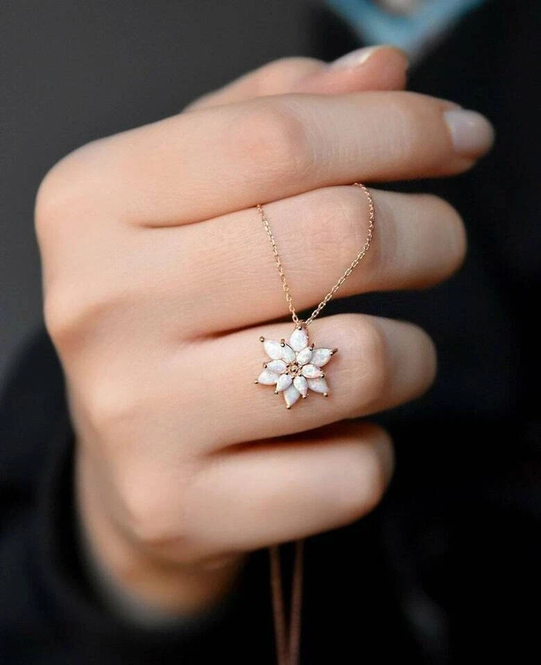 3Ct Pear Cut Fire Opal Diamond Halo Pendant Necklace 14K White Gold Over Chain