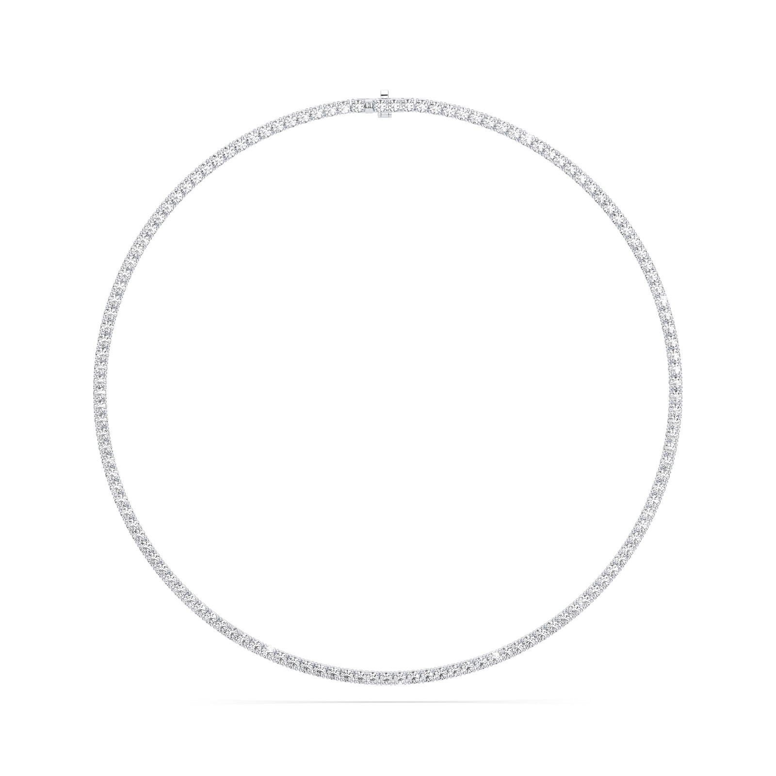 7CT Lab Grown Diamond Tennis Necklace – 14K Solid Gold or 925 Silver – Round
