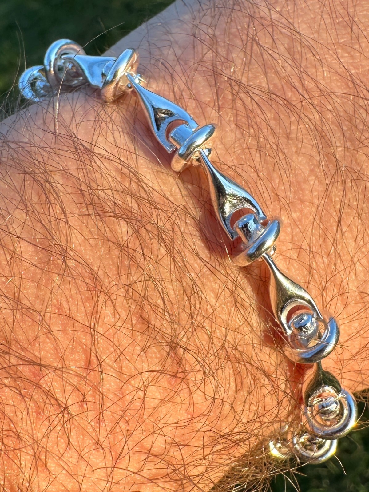 Real 925 Sterling Silver Mens Custom 8mm Barbed Wire Link Bracelet ITALY 7-9″