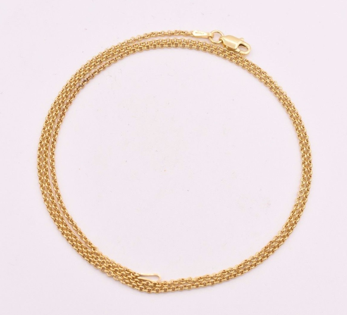 1.5mm Technibond Round Rolo Chain Necklace 14K Yellow Gold-Plated Silver 925