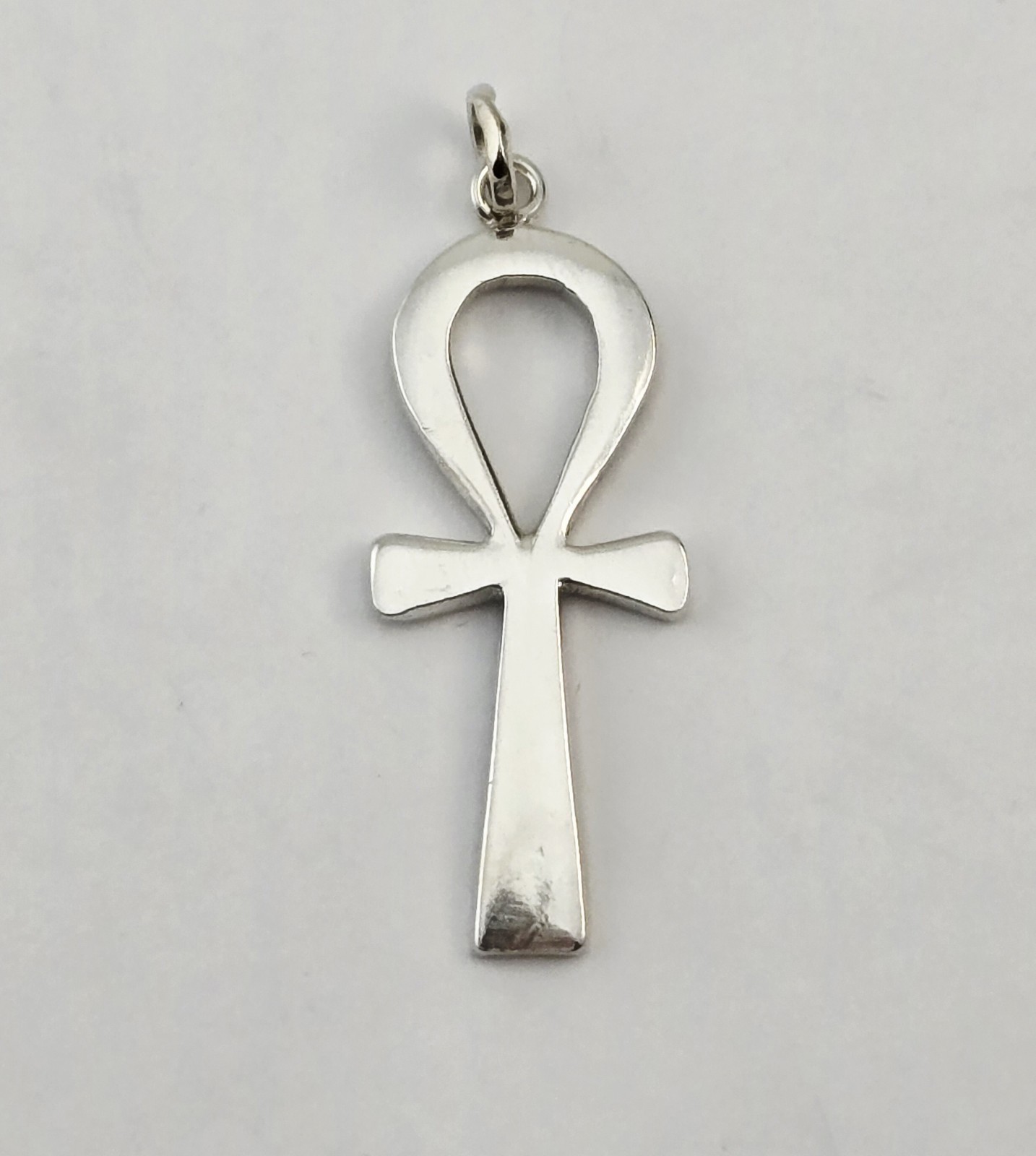 Vintage 800 Silver Egyptian Ankh Cross Pharaoh Cross Travel Pendant – 5.0g