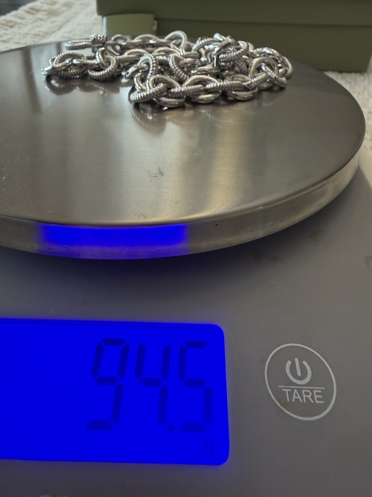 Authentic Judith Ripka Sterling Silver Cable Link Chain 17.5 Inches 94.5 Grams