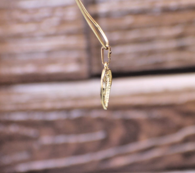 Solid 10K Yellow White & Rose Gold Children Heart Grandkids Charm Pendant Kids