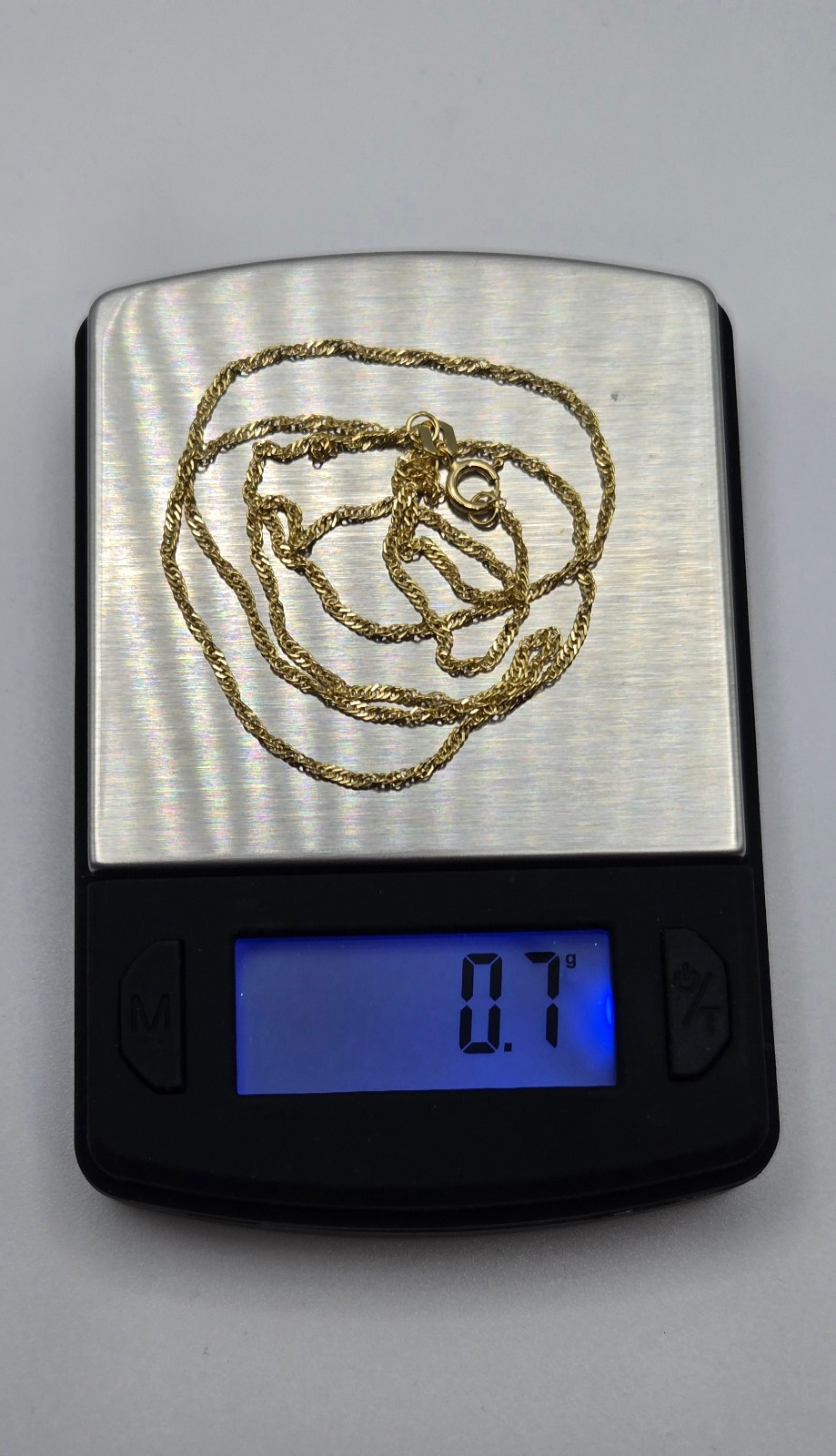 New Solid 10k Yellow Gold TWISTED SINGAPORE Necklace 18inch, 1.3mm, Italy