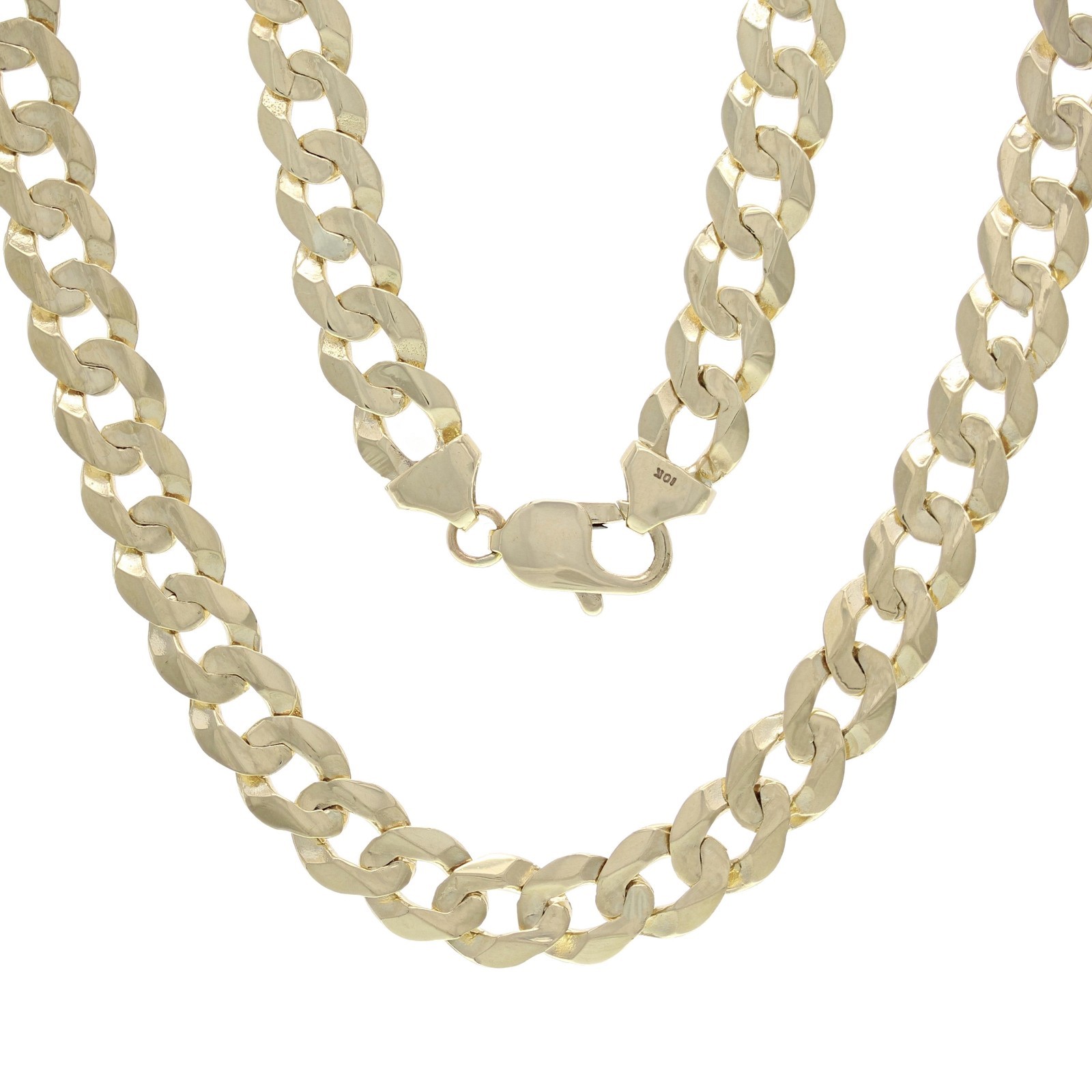 10k Yellow Gold Solid Curb Cuban Link Chain Necklace 20″ 9mm 37.8 grams