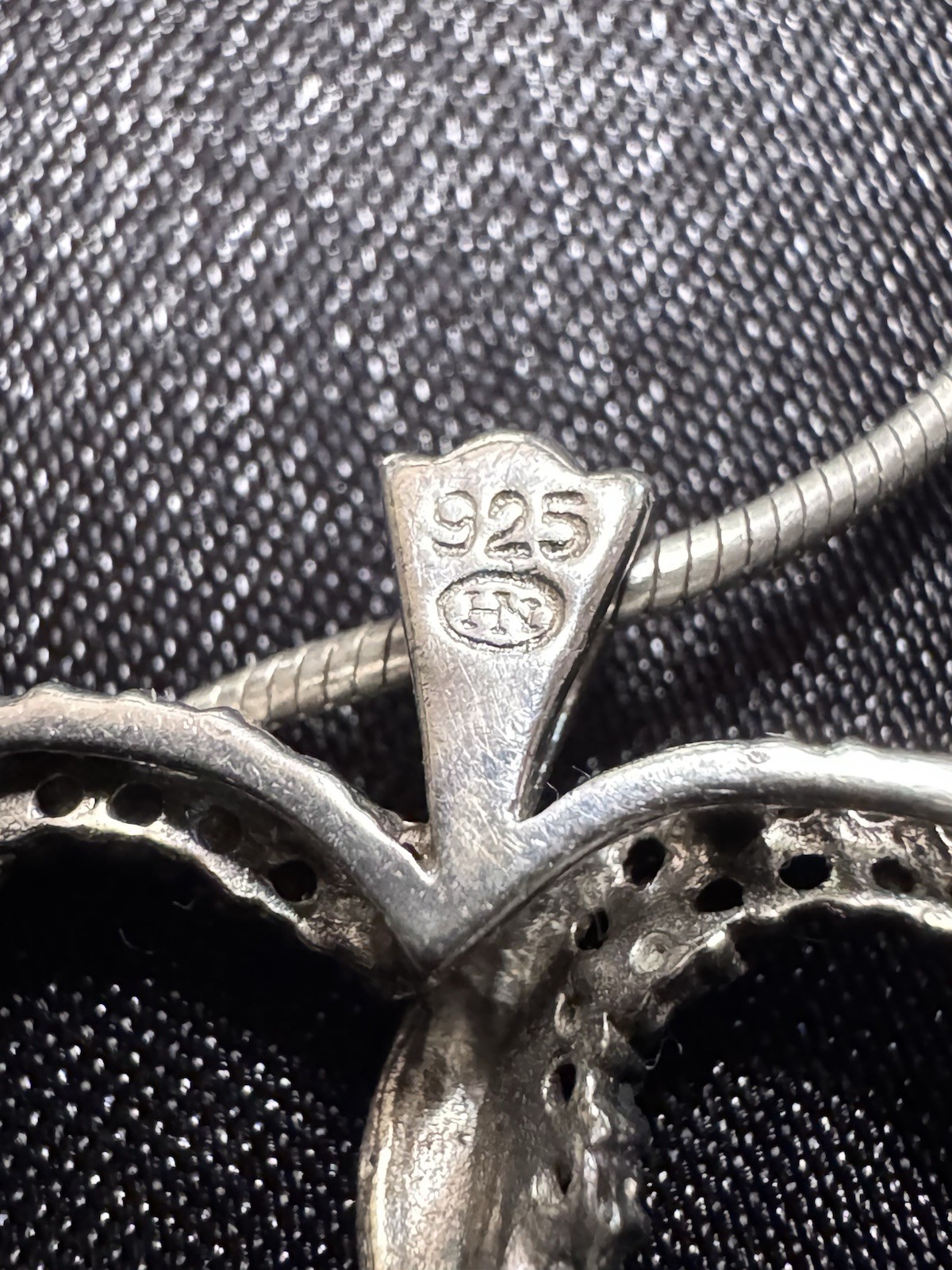 Presidium Tested Diamond Heart Necklace Marked 925 16”