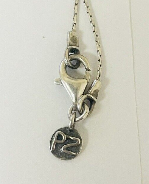 Or Paz Israel Sterling 925 Silver Station Bead Pebble Cross Necklace 36 in