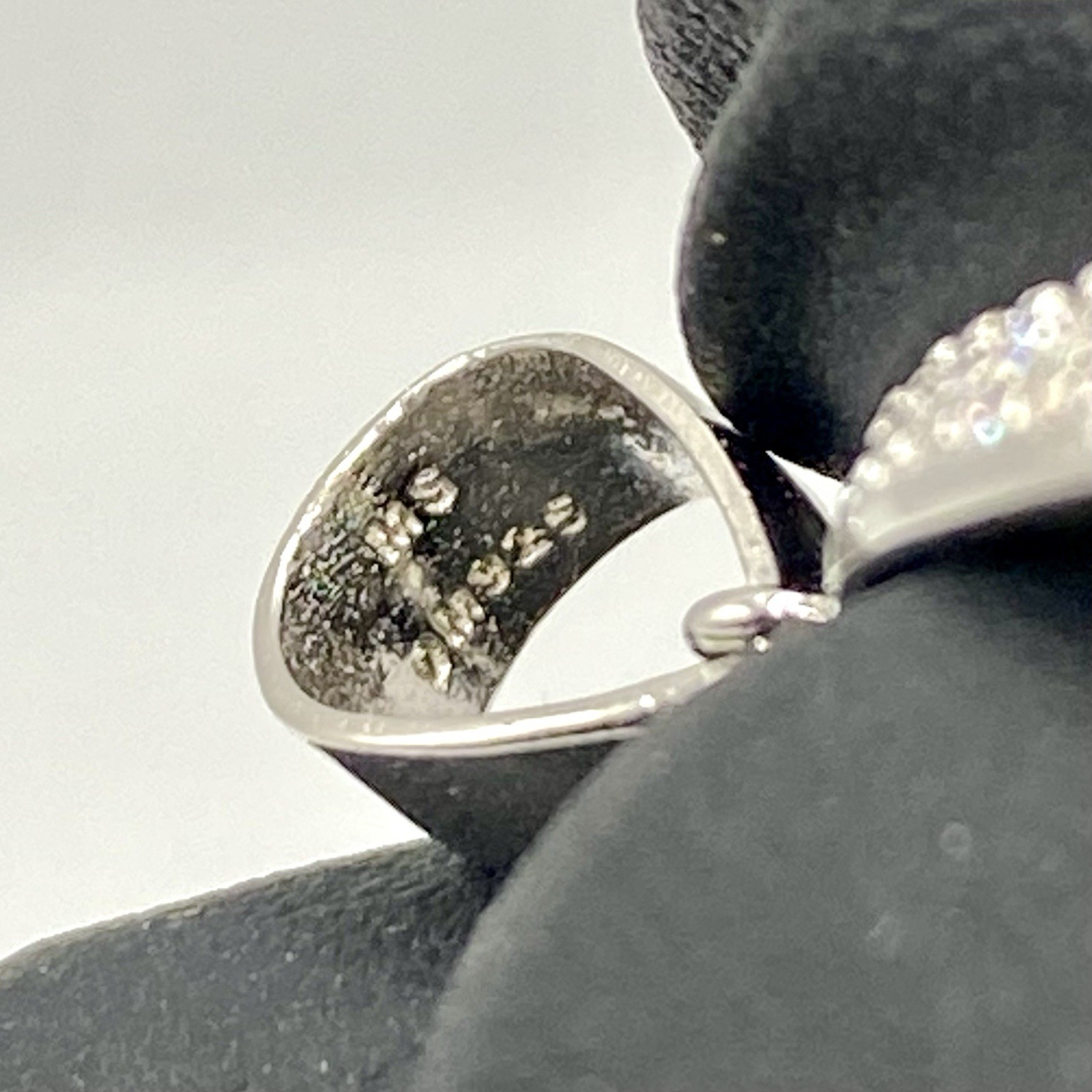 1.00 CTW Moissanite Crescent Moon Pendant 925 Sterling Silver – Pave Set, 1.31”