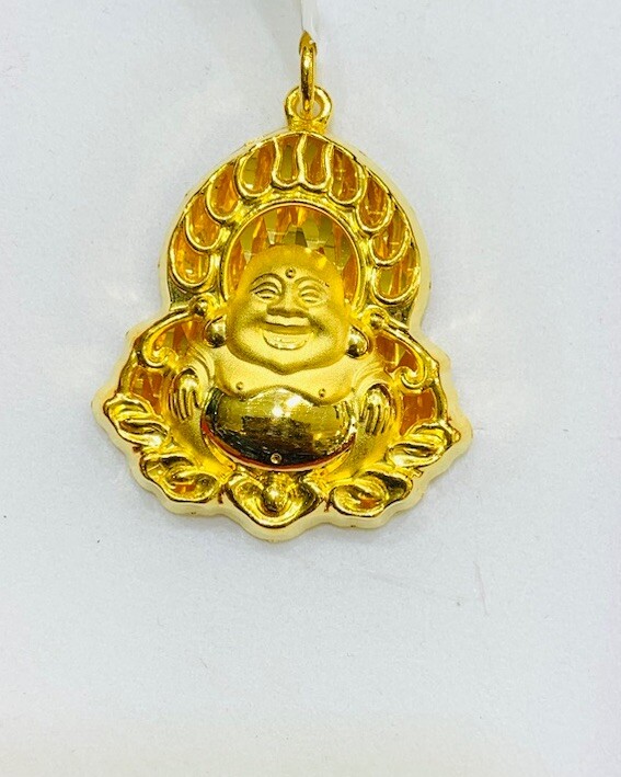 24k Solid Yellow Gold Lucky Buddha Charm Pendant 15.65Grams (Hong Kong )