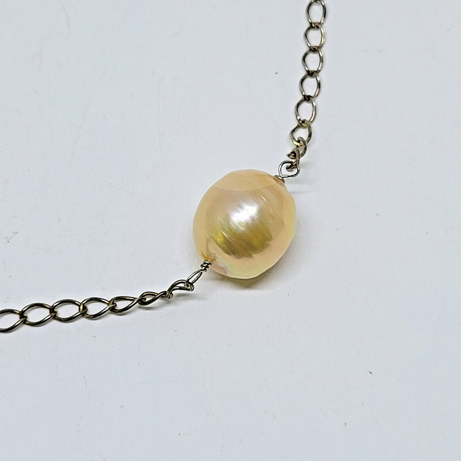 ShopLC Sterling Silver 10-12mm Multi Color Pearl Station Necklace ~ 18-22″