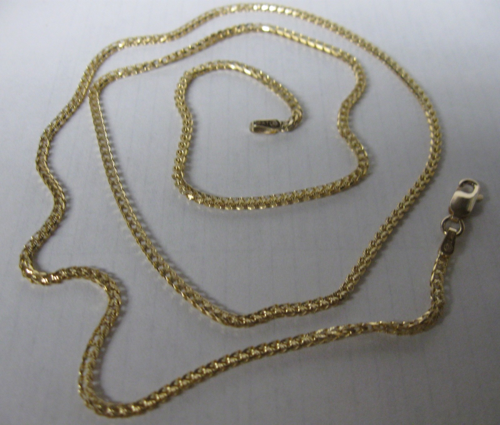 14K SOLID GOLD 19″ DIAMOND CUT 2mm FOXTAIL NECKLACE CHAIN 7.5 GRAMS ITALY NICE